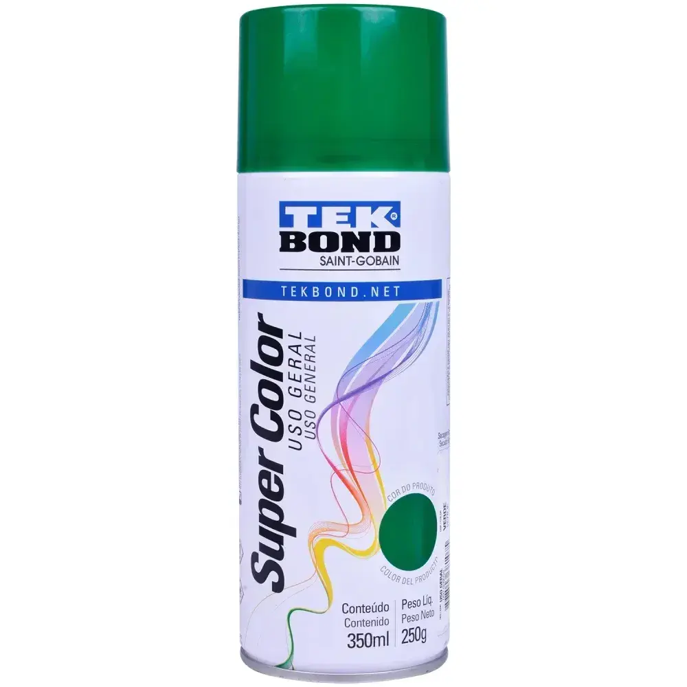 Tinta spray uso geral verde 350ML Tekbond — fotografia 6