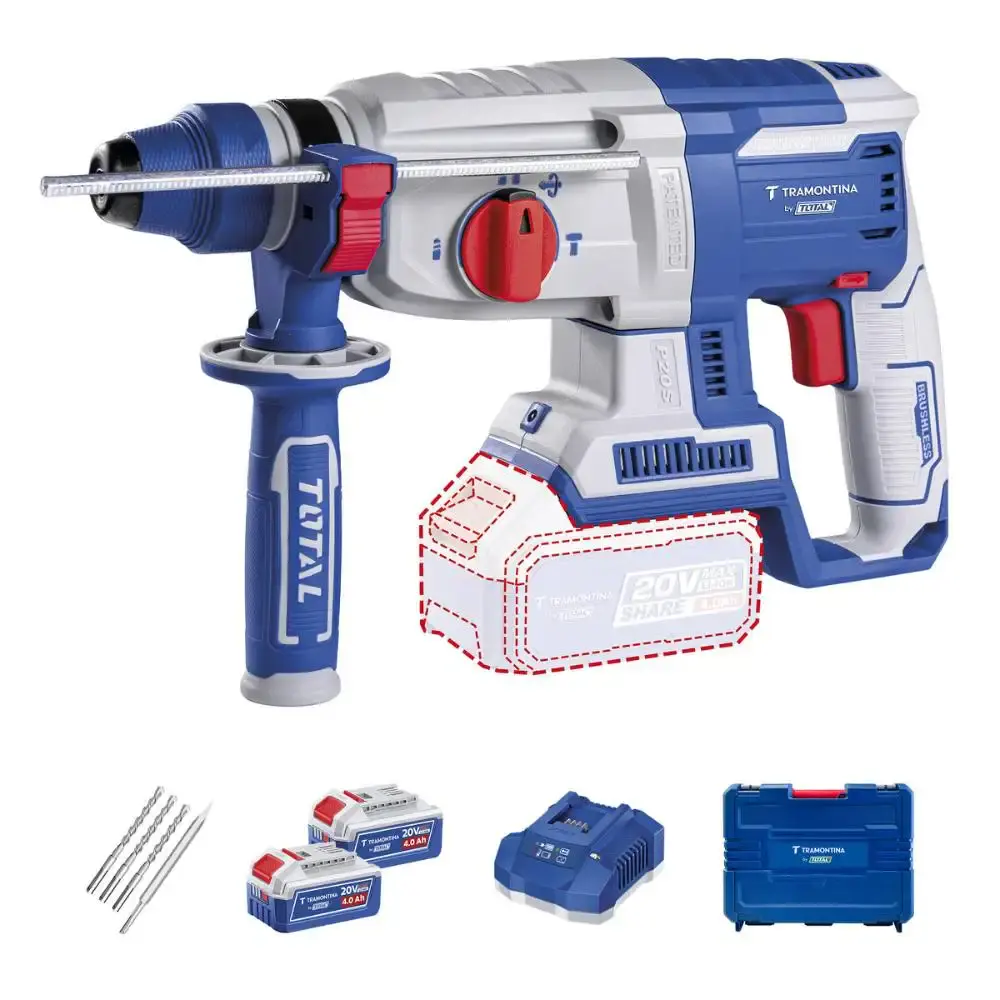 Martelete perfurador rompedor 20V SDS plus 26MM brushless 2 baterias 4AH Tramontina — fotografia de referência
