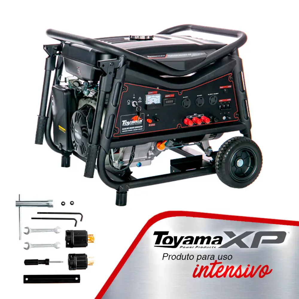 Gerador energia gasolina 8.9 KVA trifásico partida elétrica AVR 220V TG8000CXE3DV-XP Toyama — fotografia 2