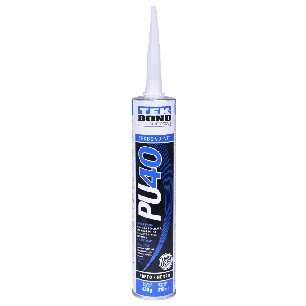 Selante de poliuretano preto PU40 310ML Tekbond — fotografia 6