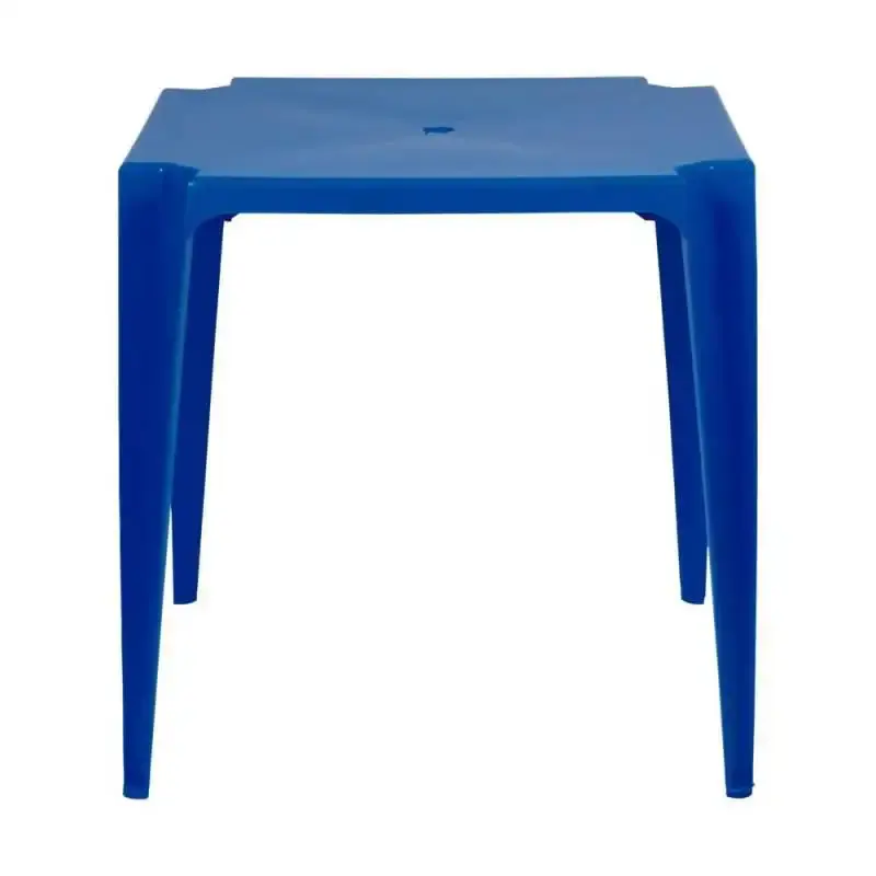 Conjunto de mesa com 4 cadeiras poltronas plásticas bela vista azul Mor — fotografia 5