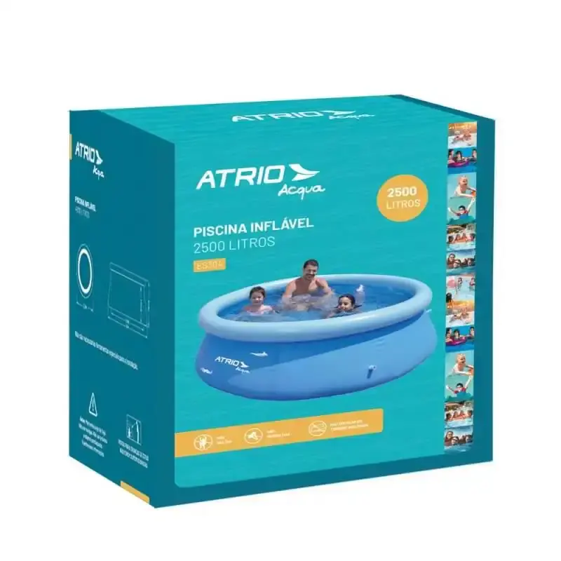 Piscina inflável 2500 litros atrio circular ES304 Multilaser — fotografia 3