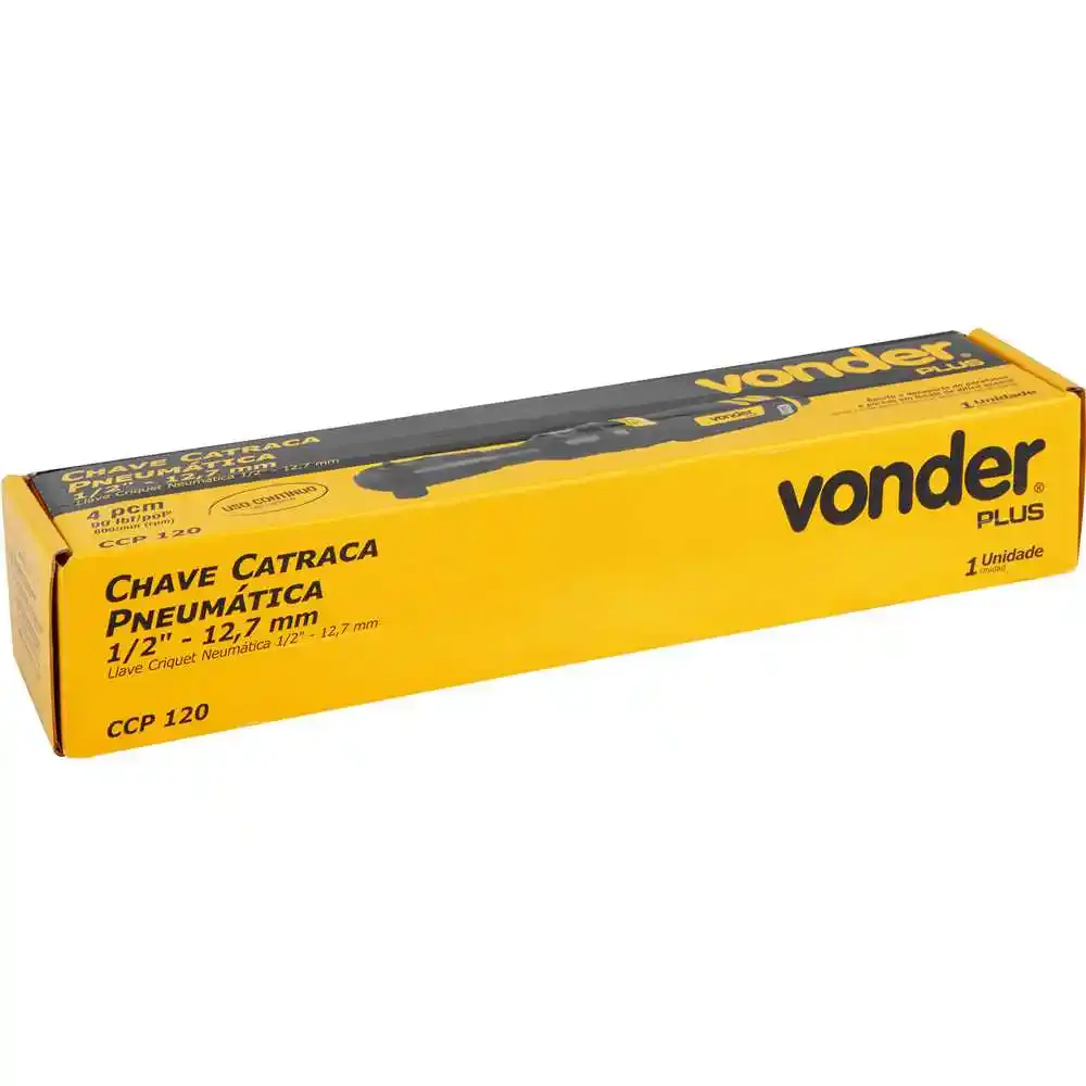 Chave catraca pneumática 1/2 POL CCP 120 Vonder — fotografia 4