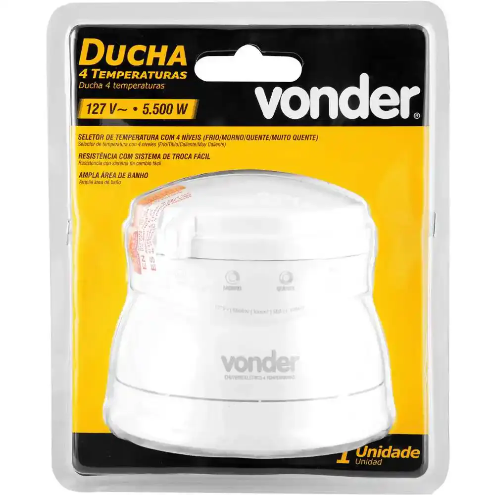 Ducha 4 temperaturas 5500W 127V branca Vonder — fotografia 4