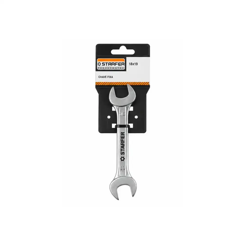 Chave fixa 1,8X1,9CM (18X19MM) aço carbono Starfer — fotografia 4