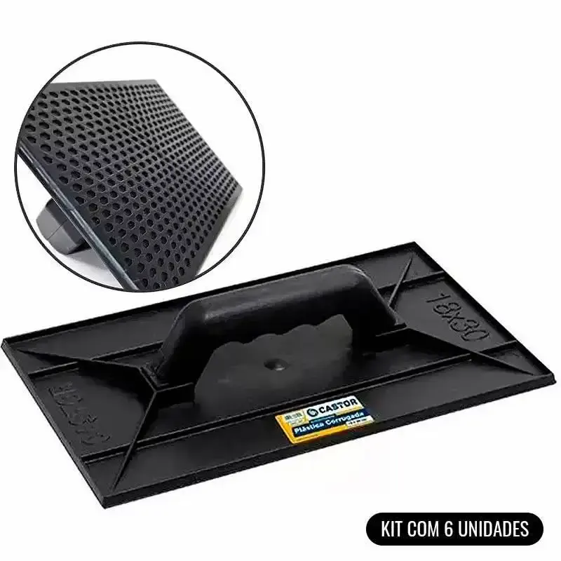 Desempenadeira de Plástico Corrugada 18 x 30 CM Com 6 Unidades 121 CASTOR