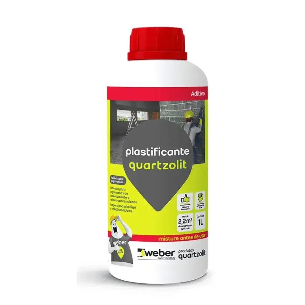 Aditivo plastificante 1L marrom claro Quartzolit
