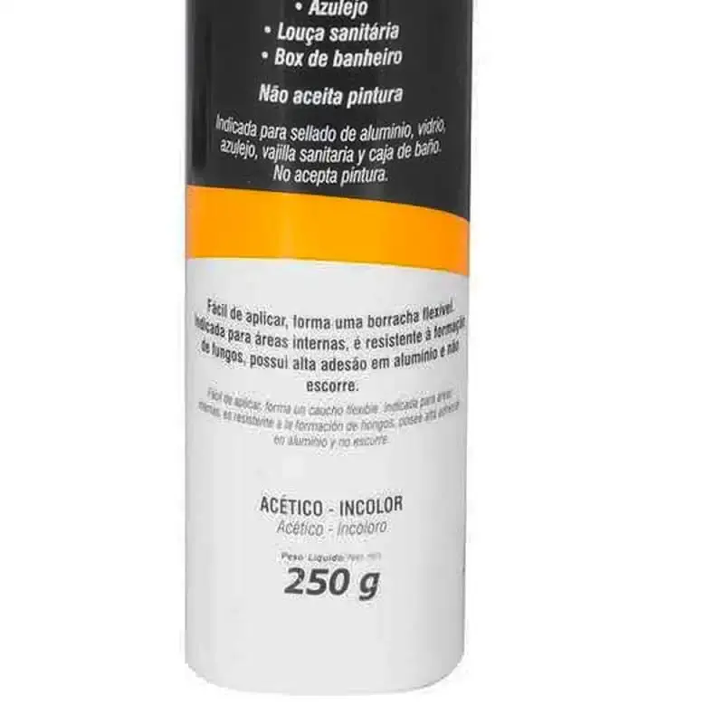 Silicone acético incolor tubo 250GR Vonder — fotografia 3