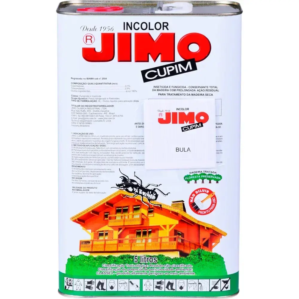 Jimo cupim inseticida incolor 5L jimo cupim Jimo Quimica — fotografia 6