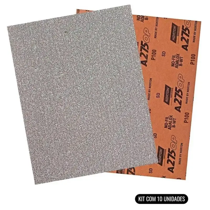Lixa d'água a seco grana 100 A275 kit com 10 unidades 5539534936 Norton — fotografia de referência