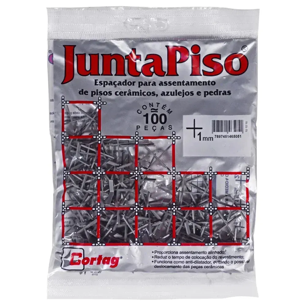Espaçador de junta de piso 1MM 100 peç cinza Cortag
