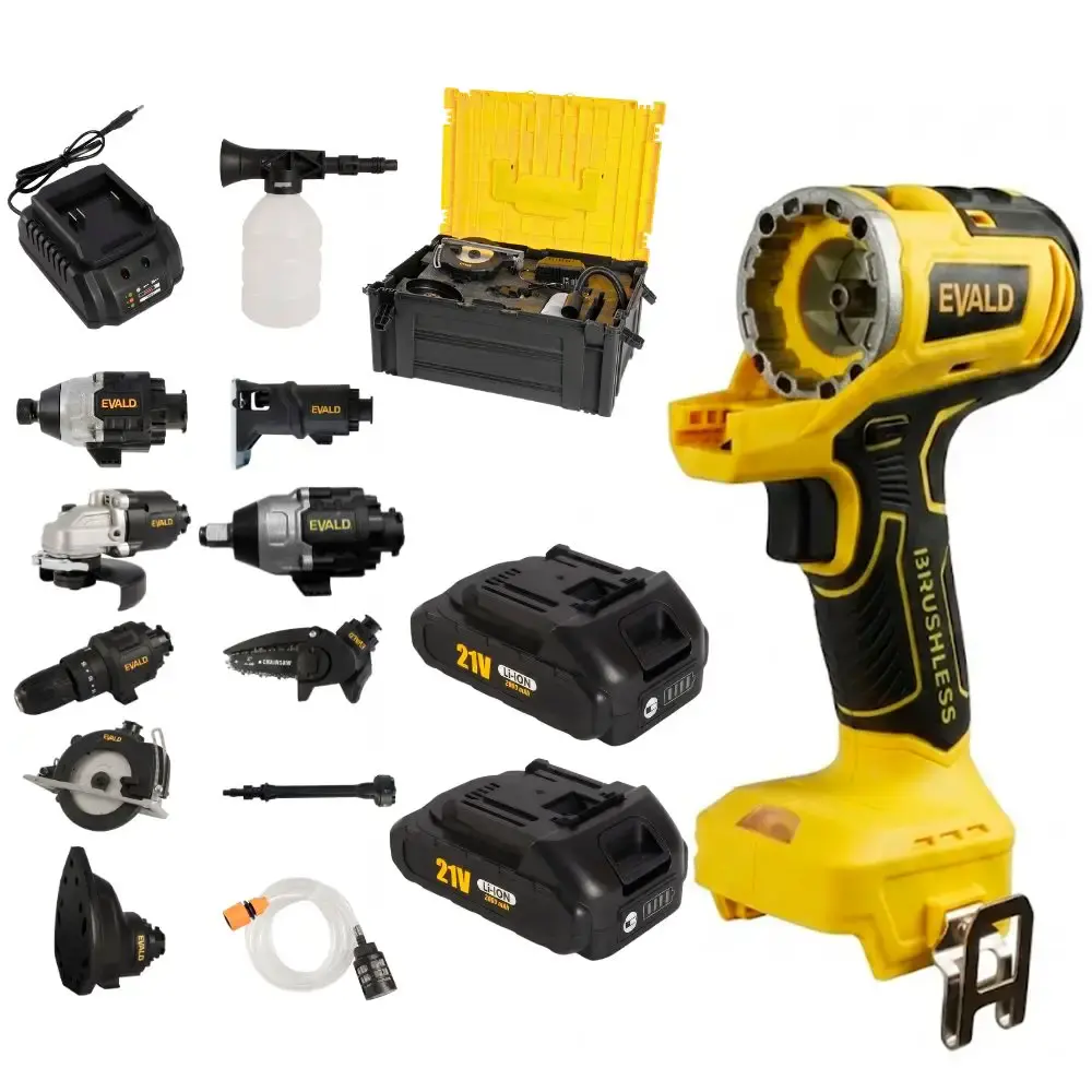 Kit furadeira bateria 21V multifuncional 10 em 1 brushless EVFM-10 Evald Bivolt — fotografia de referência