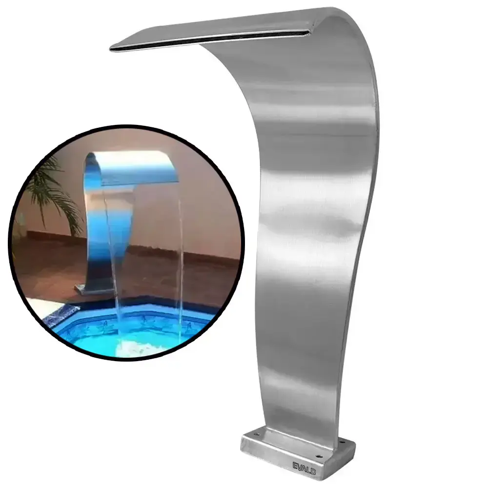 Cascata Piscina 50 x 25 CM em Aço Inox Legítimo Naja Baby EVALD
