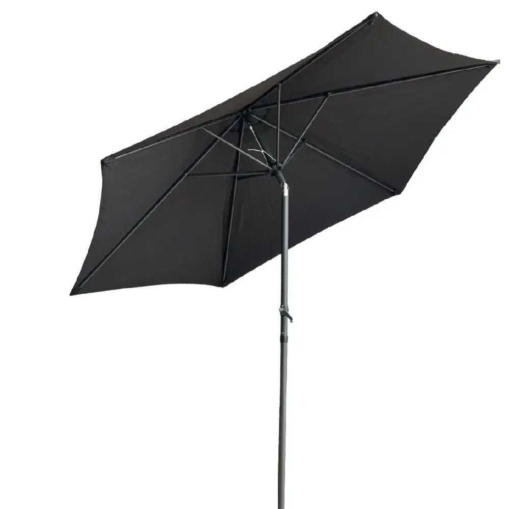 Ombrellone preto 2,70M articulado com manivela IWOBCA270PT ImportWay