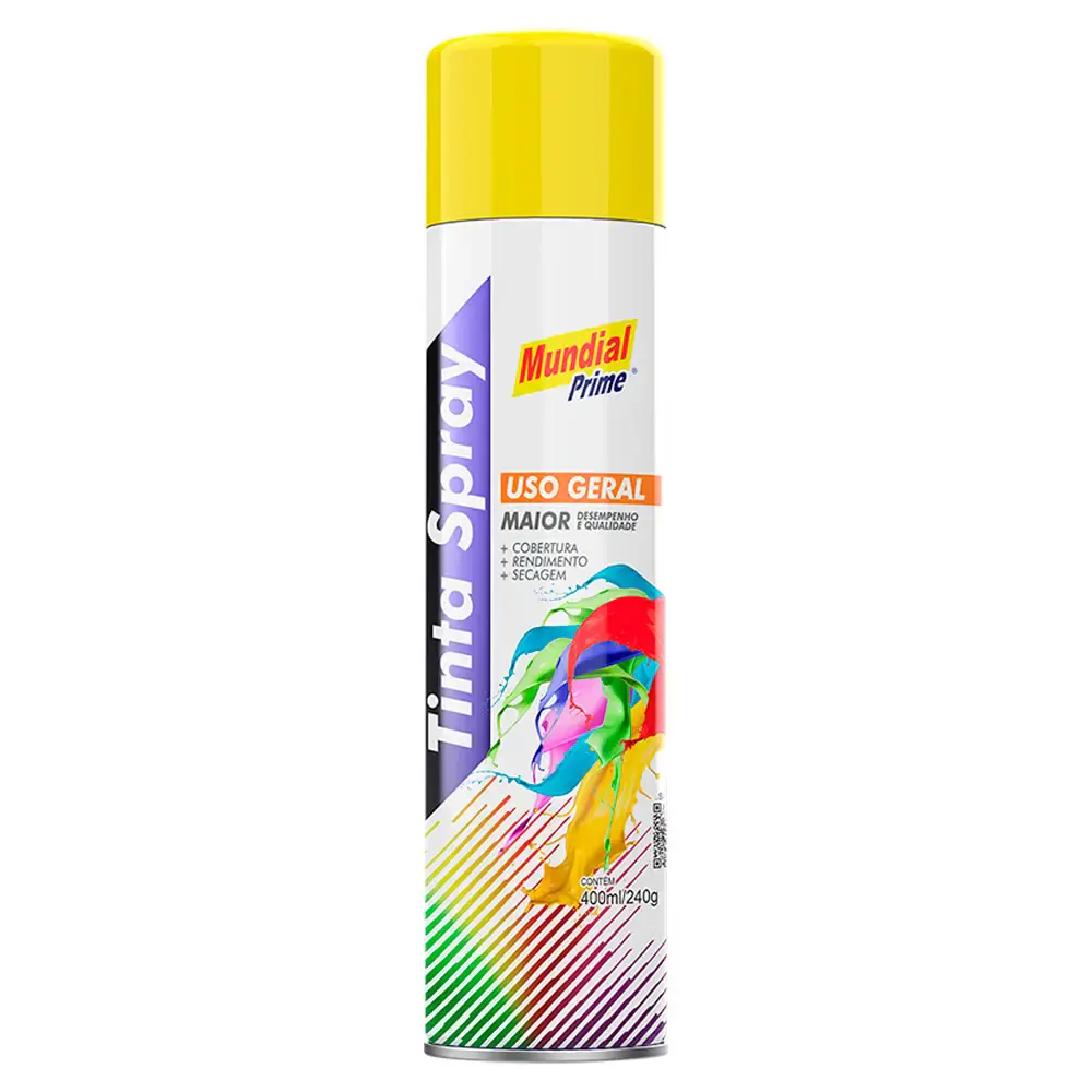 Tinta spray 400ML amarelo bandeira AE01000064 mundial prime