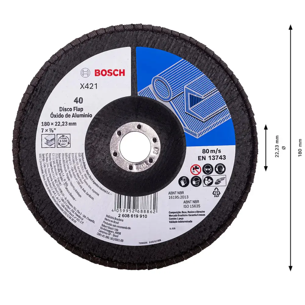 Disco flap curvo G40 180MM Bosch — fotografia 4