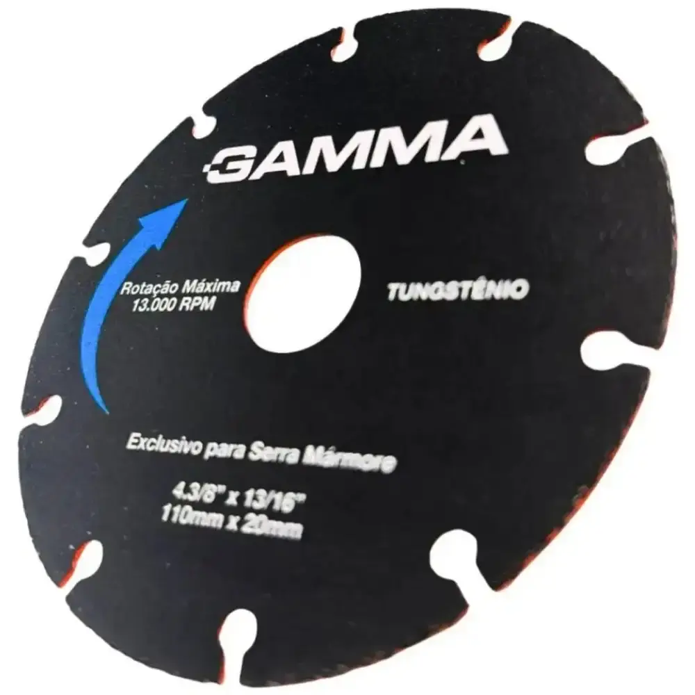 Disco de corte 110 MM em tungstênio para madeira com 10 unidades Gamma — fotografia 3