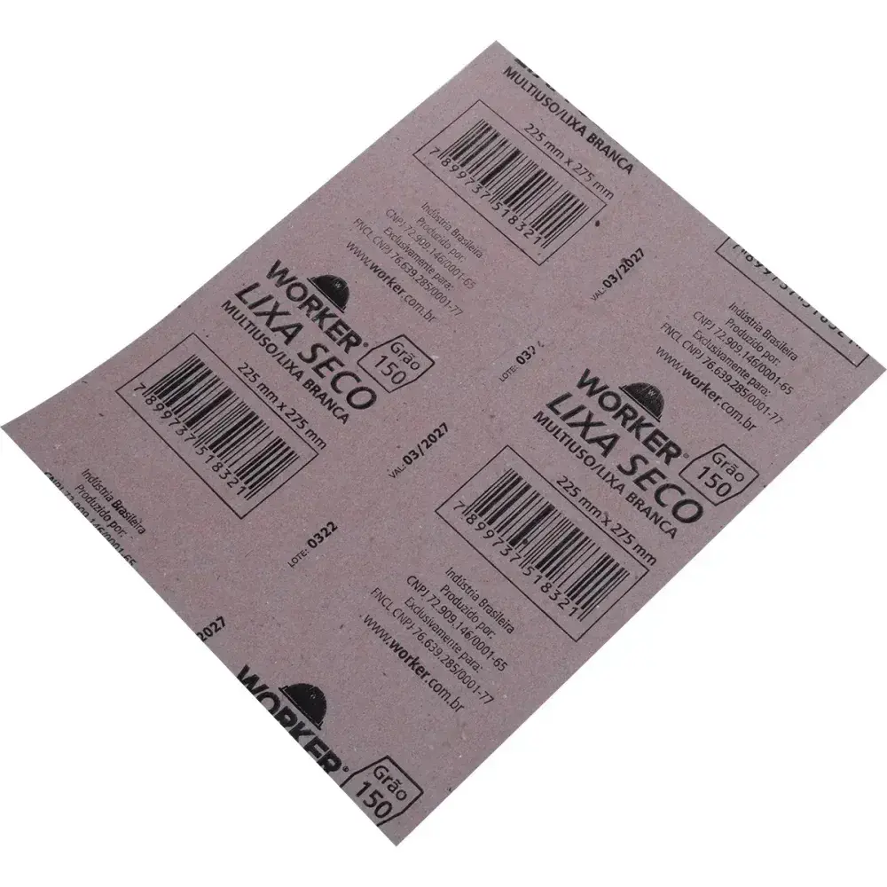 Lixa seco GR150 225MM x 275MM Worker — fotografia 4