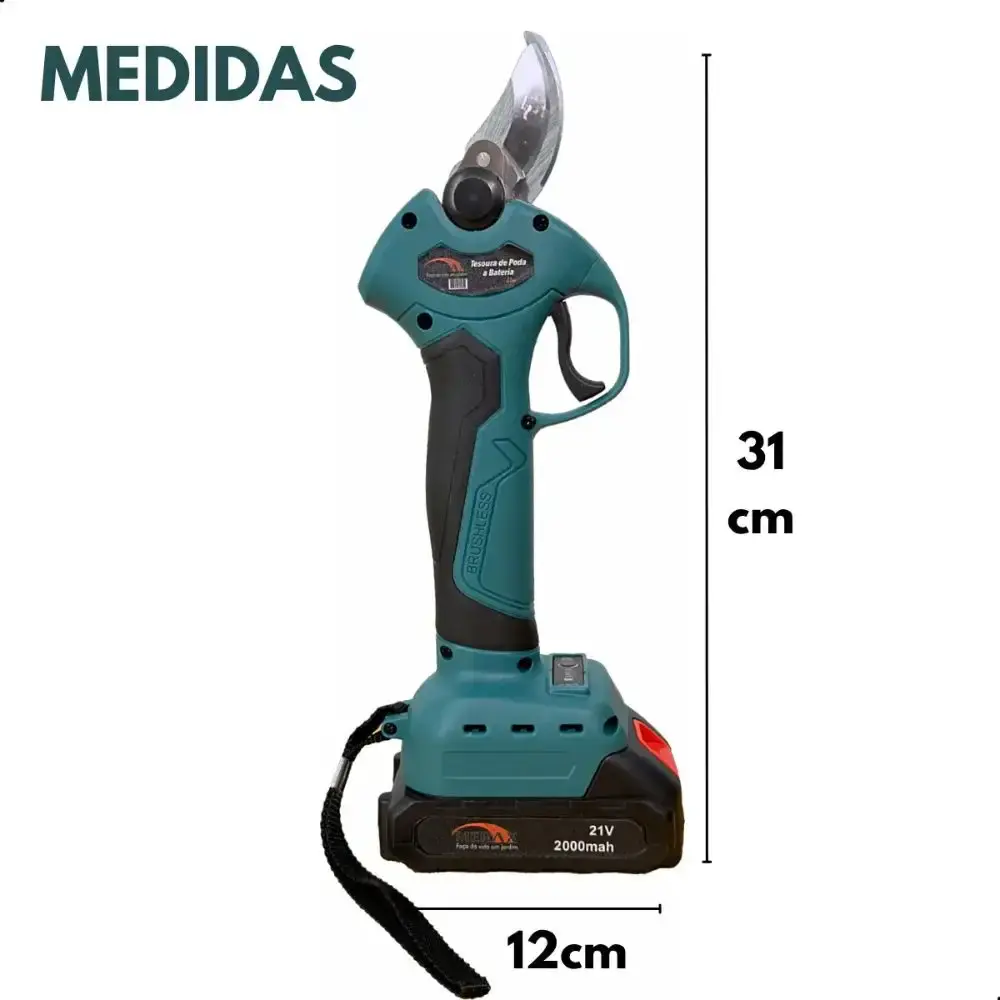 Tesoura de poda a bateria 21V com carregador e 1 bateria BAS25 Merax — fotografia 2