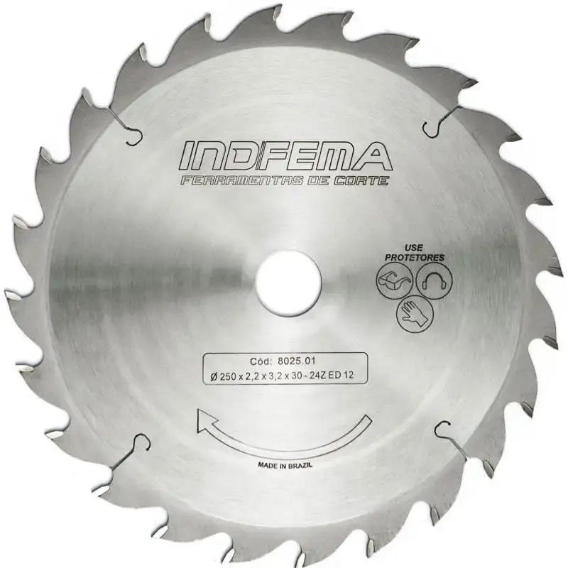 Disco de serra circular de widea HW 10 POL 250 MM 24 dentes 8025.01 Indfema