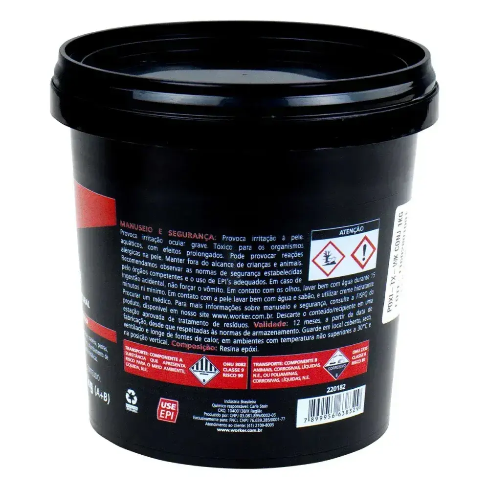 Adesivo epoxi tx para colagens e reparos 1KG Worker — fotografia 4