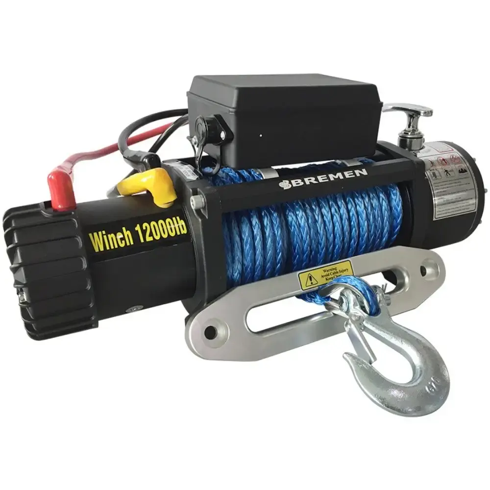 Guincho elétrico 12V com cabo sintético kevlar 26M 12000LBS 5443 KG Bremen — fotografia de referência