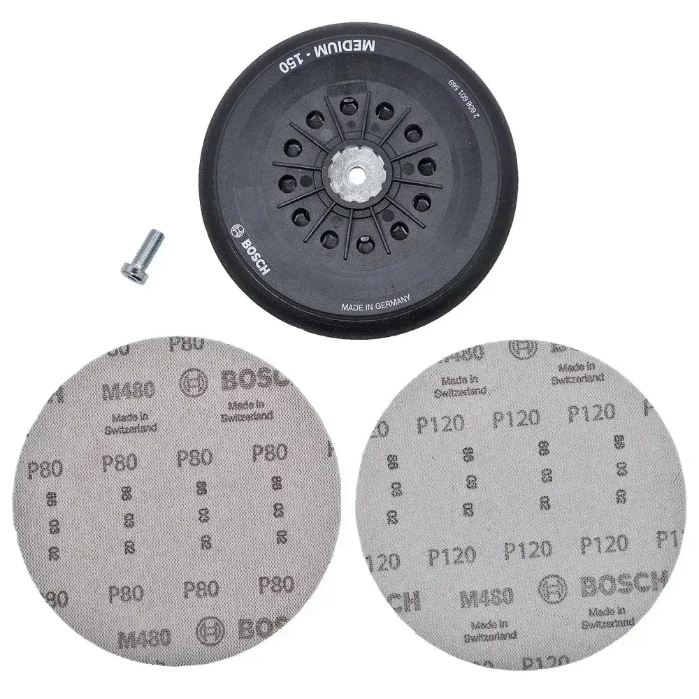 Base disco velcro multifuros 150MM p/ lixadeira GEX150 Bosch — fotografia 6