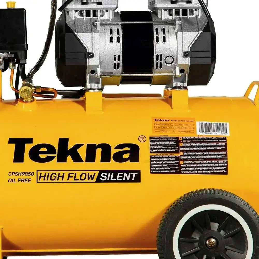 Compressor de ar 2,5 HP 9,1 pés silencioso isento de óleo 1012301 TEKNA-110V — fotografia 5