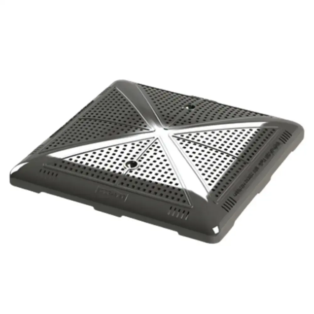 Tampa prata para dreno de fundo 23X23CM 15M³/H Sodramar — fotografia de referência