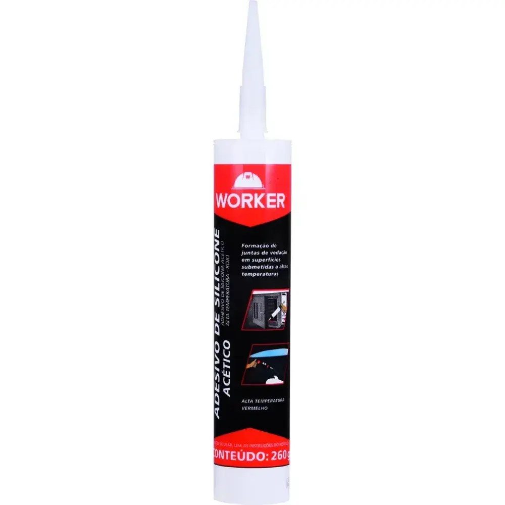 Silicone acético alta temperatura 260G vermelho Worker — fotografia 6