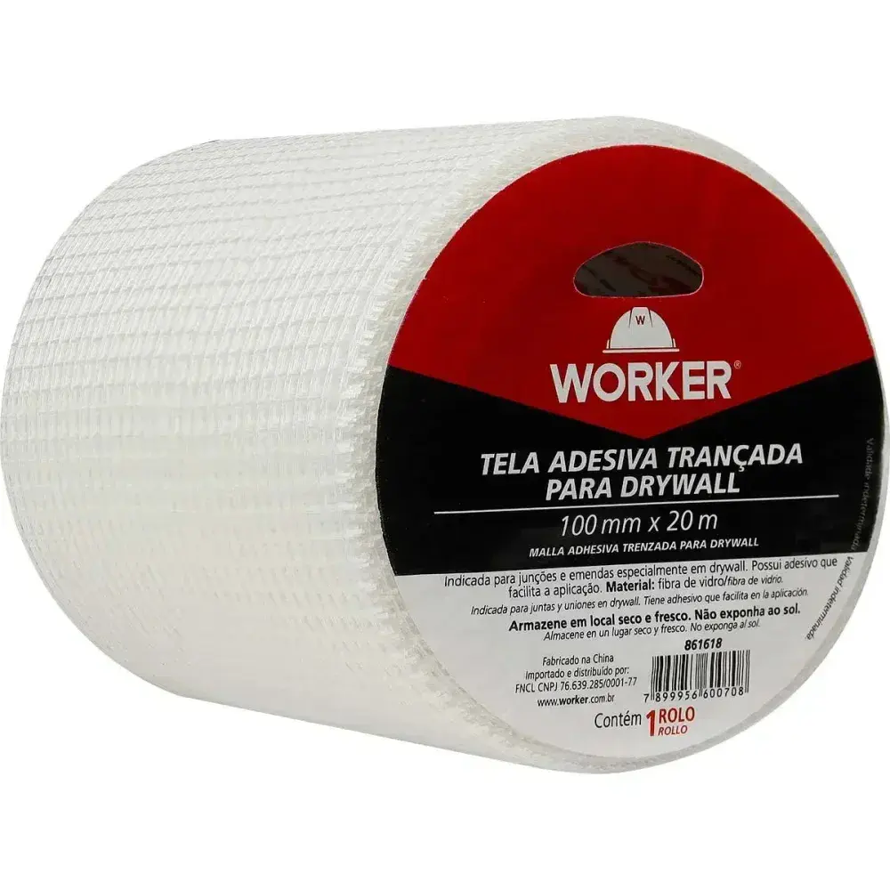 Tela adesiva drywall trancada 100MMX20M Worker — fotografia 9