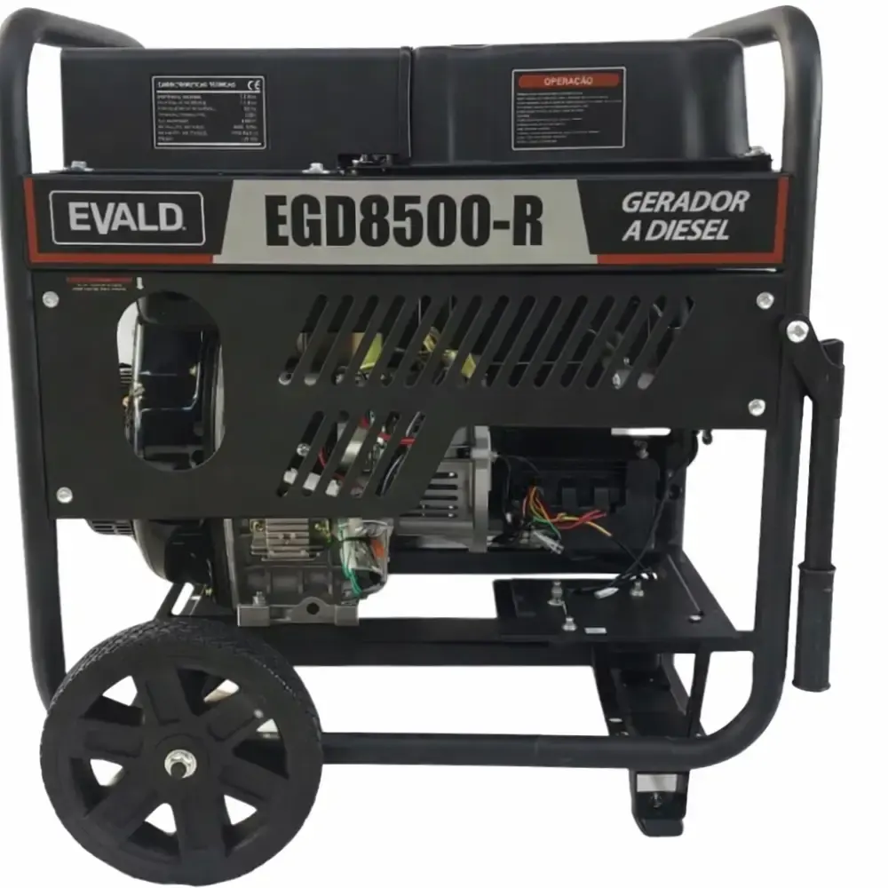 Gerador energia diesel 7,5 KVA partida elétrica controle remoto 220V trifásico EGD8500-R Evald 220 V — fotografia 4