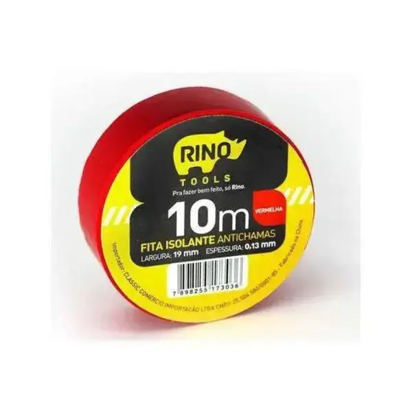 Fita Isolante Vermlha 19mm x 10m - Rino