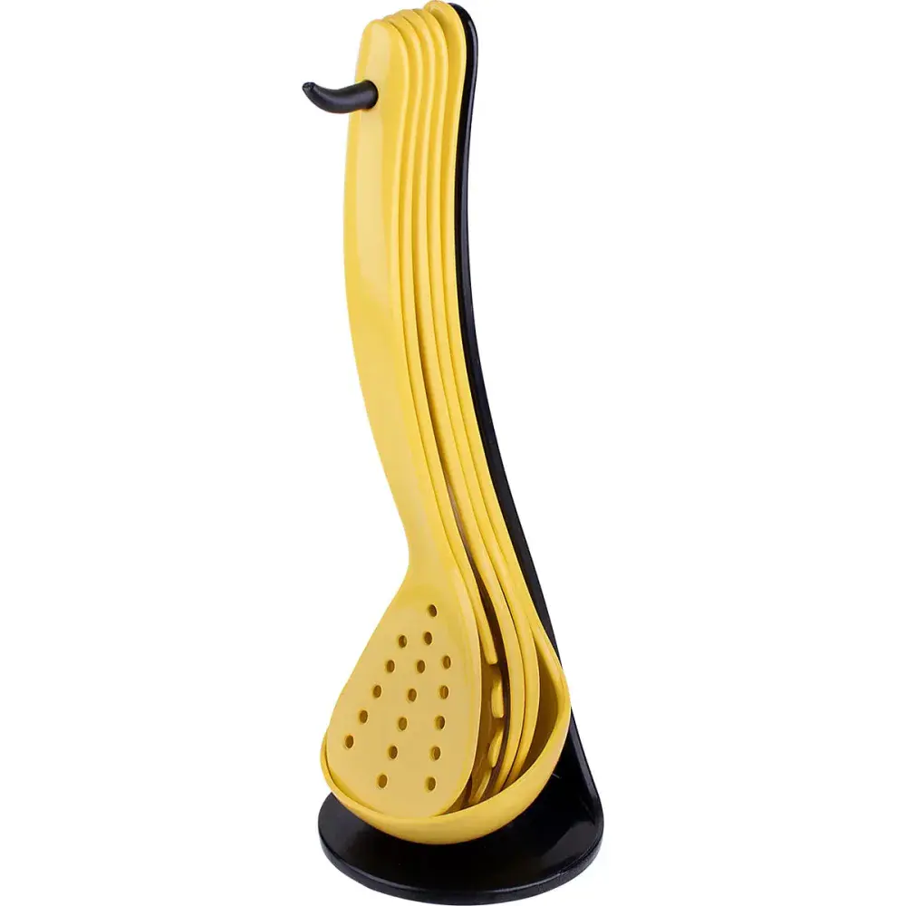Kit de cozinha 06 peç com suporte amarelo Kala — fotografia 8