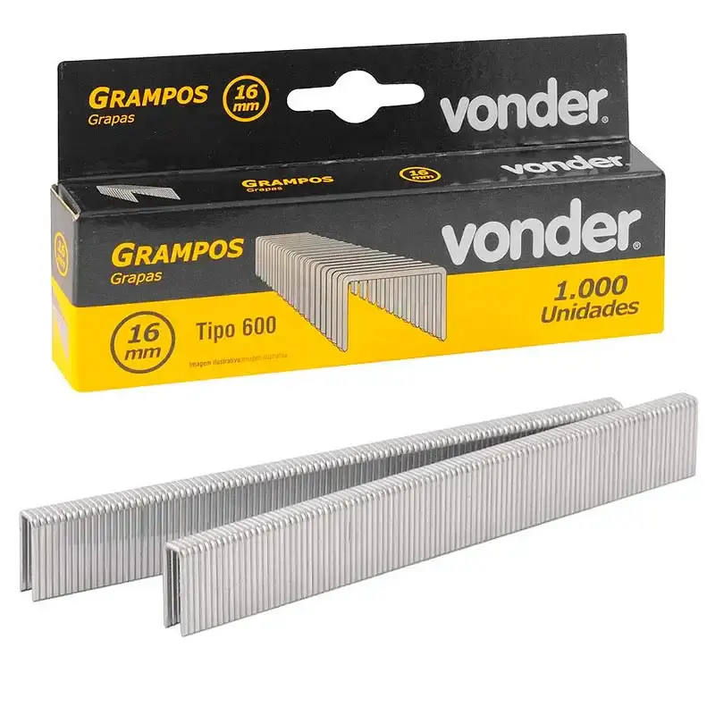 Grampo para grampeador pinador 16MM GPE 916 com 1000 peças Vonder — fotografia de referência
