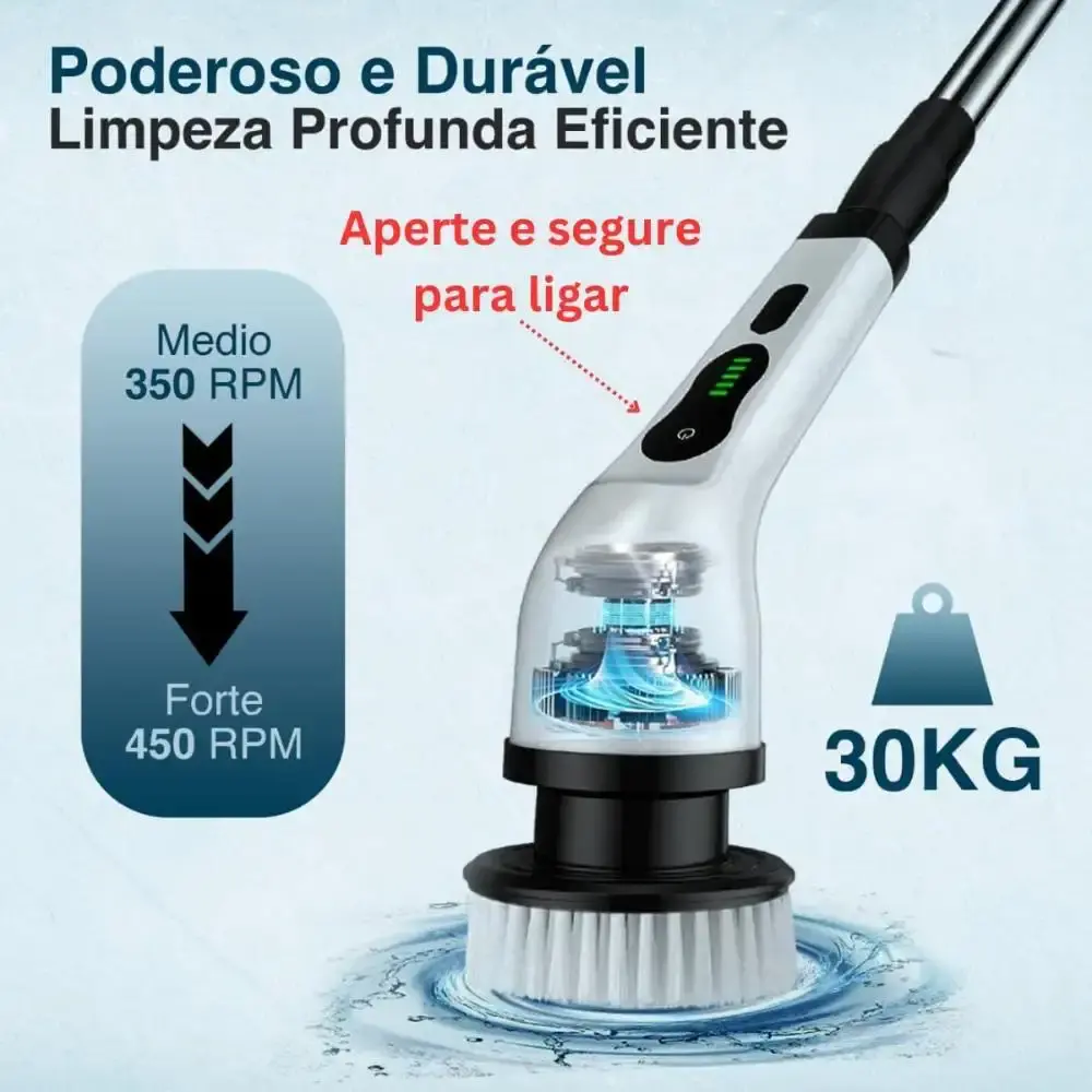 Esfregão portátil 9 em 1 recarregável mop 360º sem fio limpeza pesada multiuso casa LYS — fotografia 5