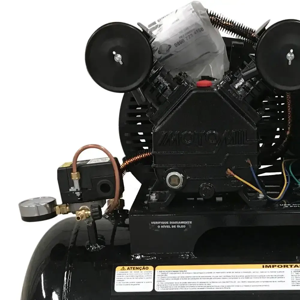 Compressor de ar 10 pés 2,0 HP 100 litros 2 pistões CMV-10PL|100A profissional MotoMil 220 V — fotografia 9