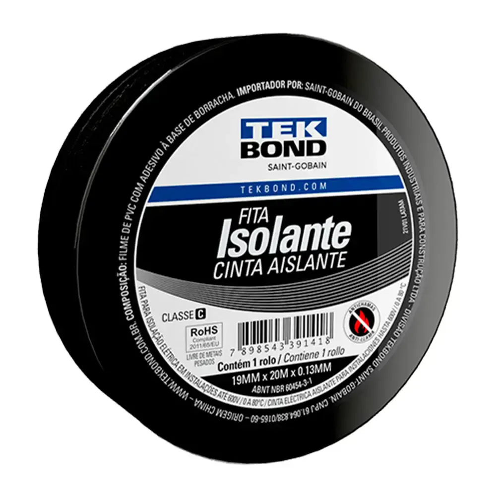 Fita Isolante 19mm x 20m x 0.13mm 21131001920 TEKBOND