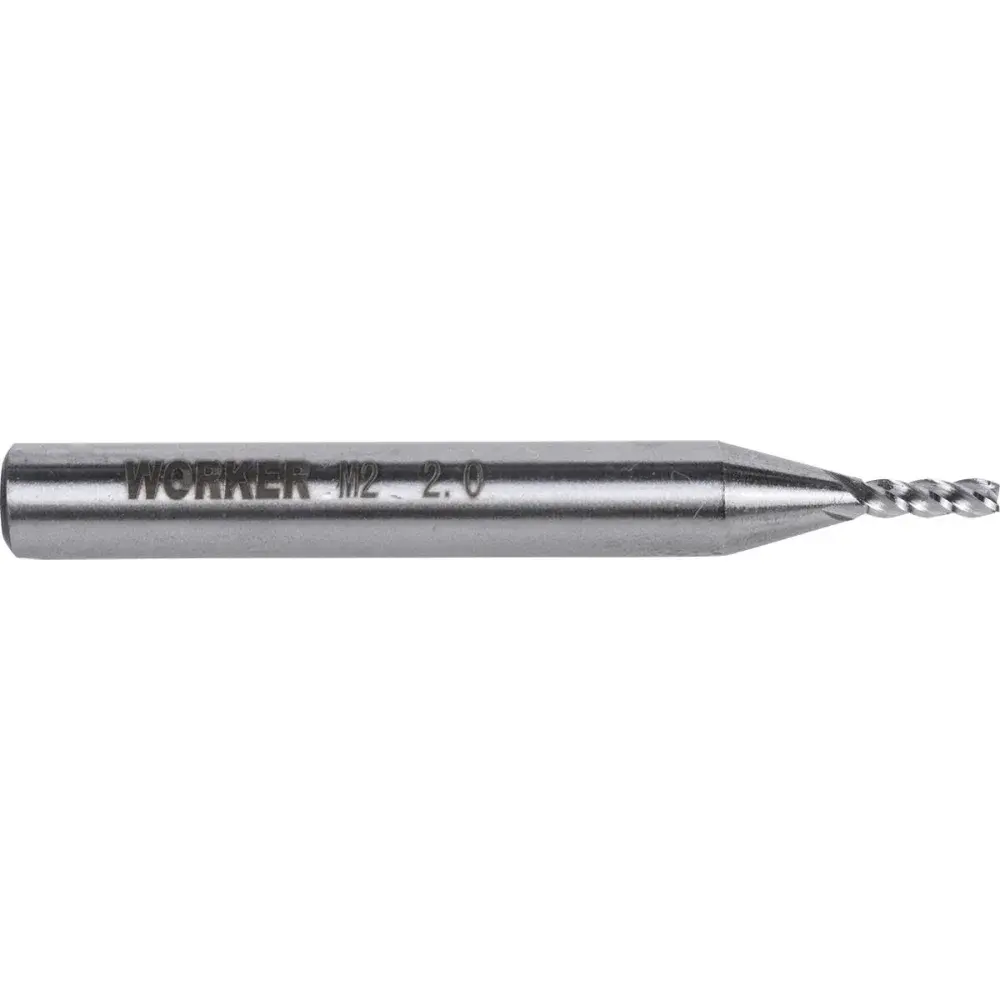 Fresa de topo reto aço rápido 2MM haste 6MM Worker