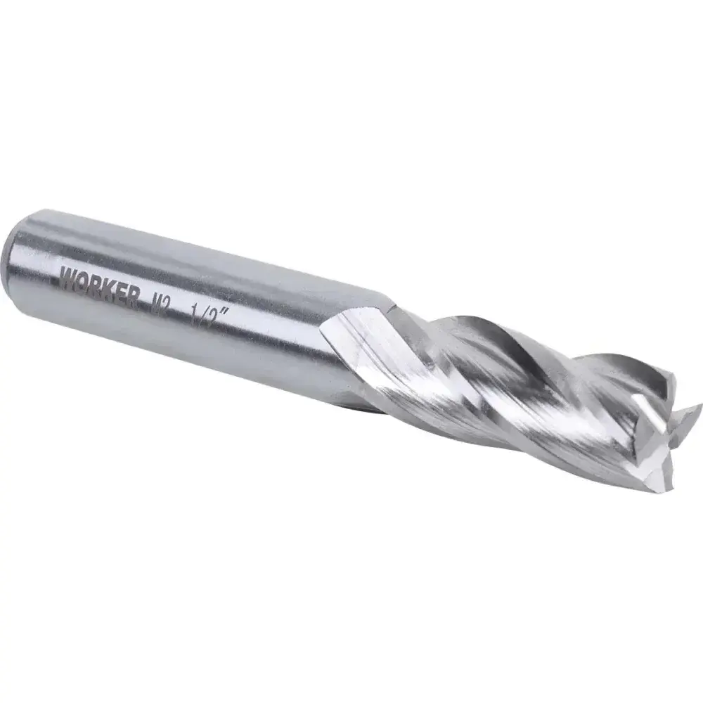 Fresa de topo reto aço rápido 1/2” haste 1/2” Worker — fotografia 8