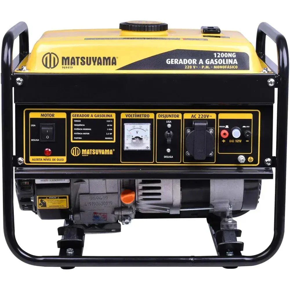 Gerador de energia a gasolina 1200W 220V Matsuyama — fotografia 8