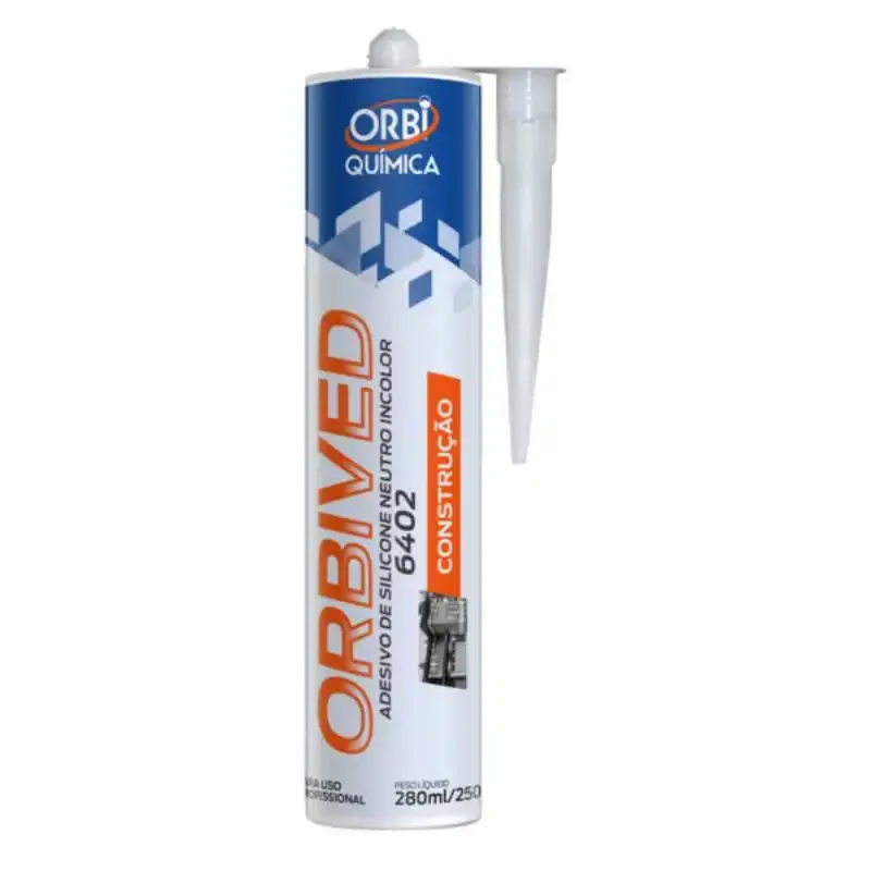 Silicone acético tubo incolor 250 GR 6402 Orbi
