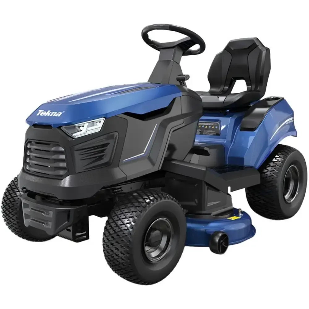 Trator cortador de grama dirigível a gasolina 17 HP partida elétrica corte 98 CM TCG38-17M2 Tekna — fotografia de referência