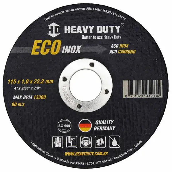 Disco de Corte Ecoinox 115 X 1,0 x 22,2 - Heavy Duty