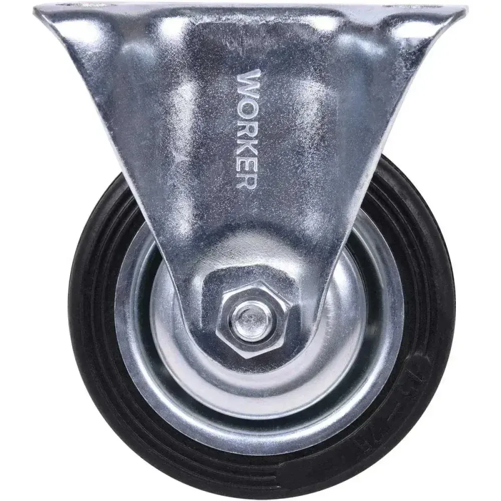 Rodízio de borracha 4 100MM fixo preto Worker — fotografia 5