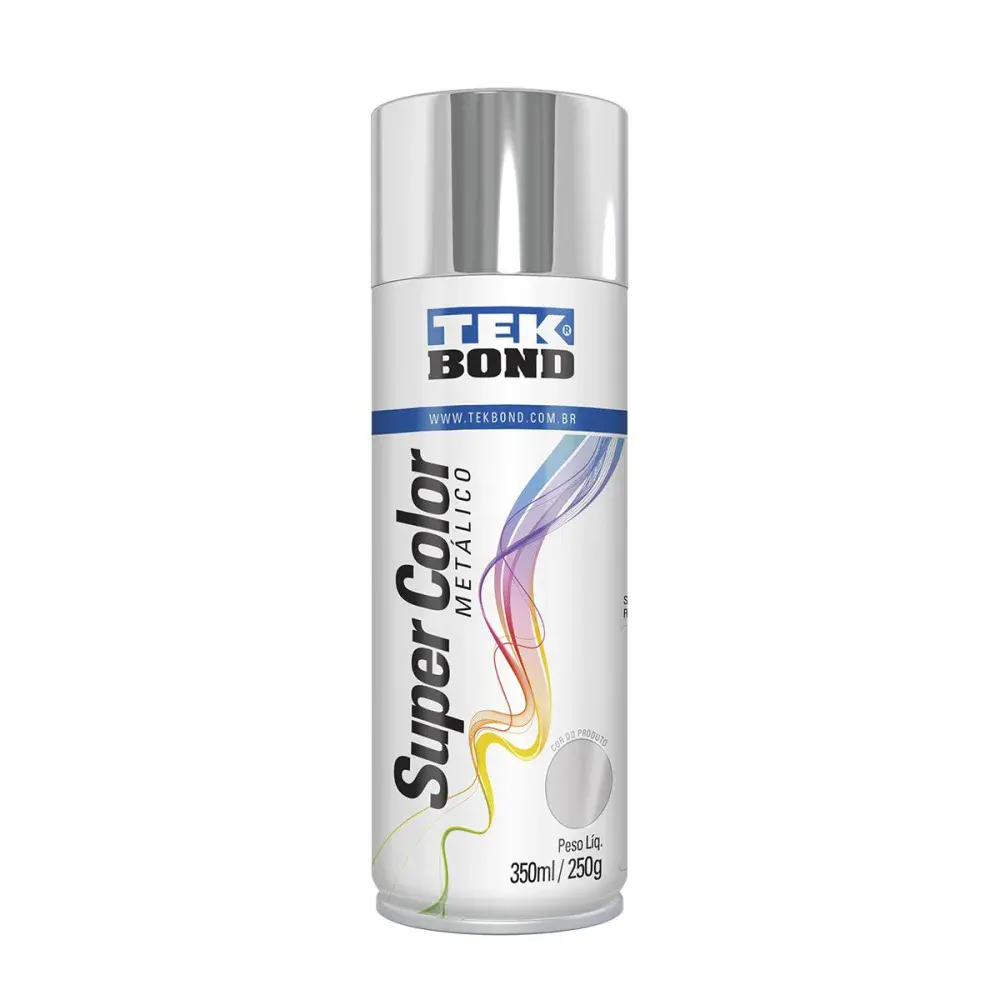 Tinta spray metálico Tekbond cromado 350ML — fotografia de referência