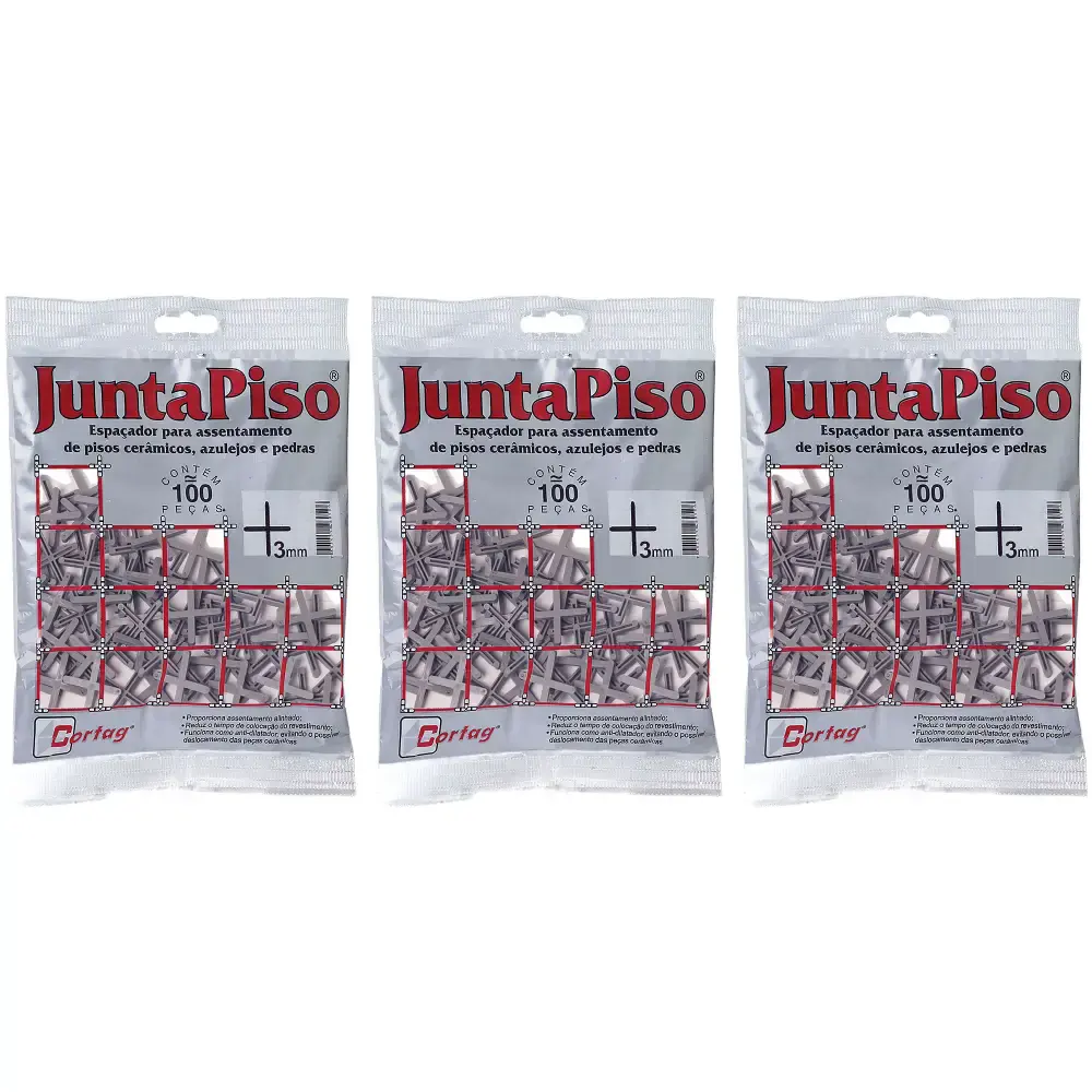 Espaçador Junta Piso 3 mm com 300 Unidades 60510 CORTAG