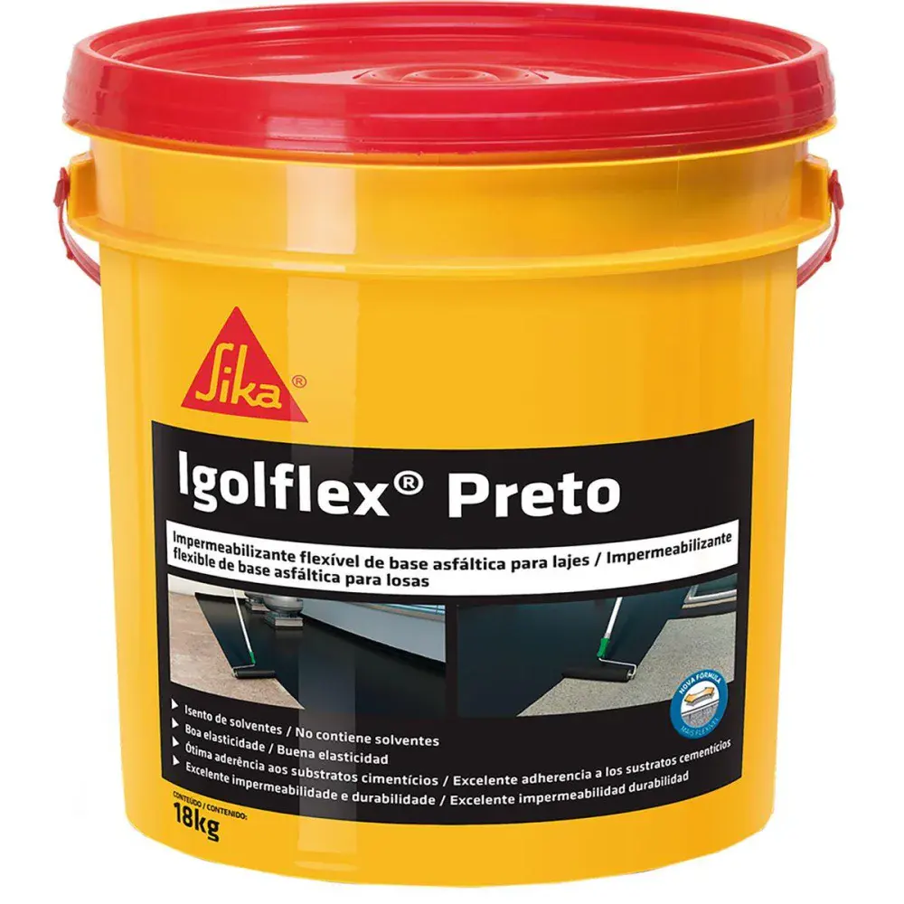 Manta líquida igolflex impermeabilizante preto 18L da Sika