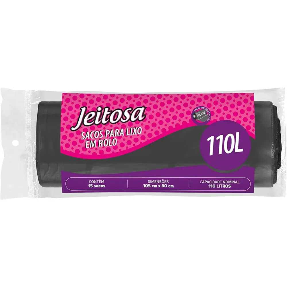 Saco de lixo 110L 15 peç jeitosa Bettanin