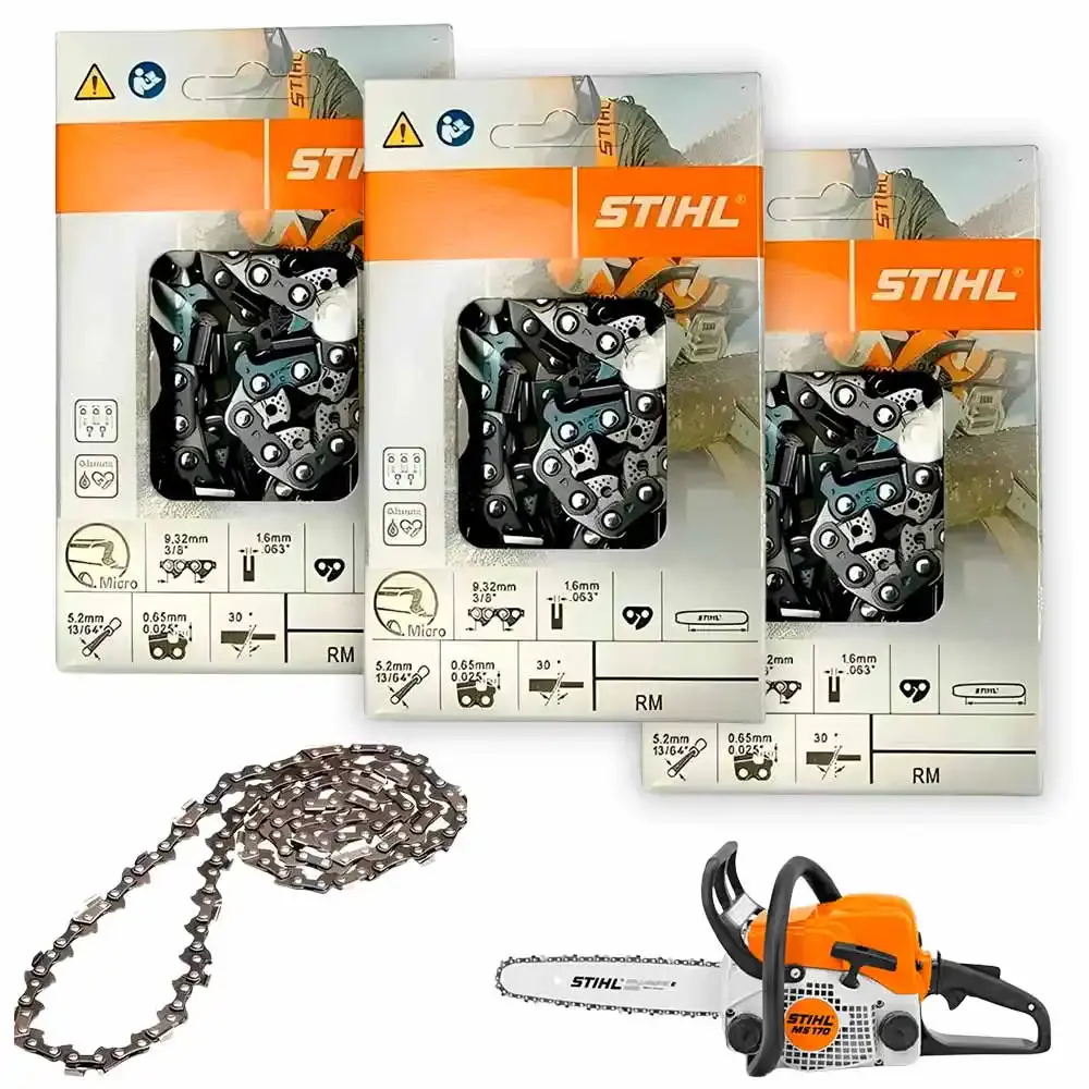 Corrente motosserra MS 170 e MS 180 22 facas sabre 30 CM kit 3 unidades Stihl